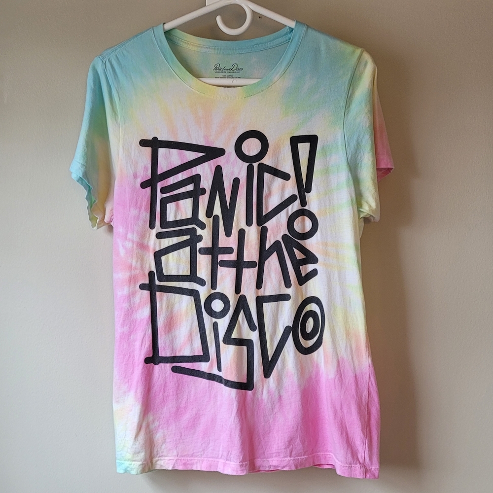 Panic! At The Disco Pastel Tie-dye T-shirt Fitted Junior Women's XL Hot Topic - Picture 2 of 7